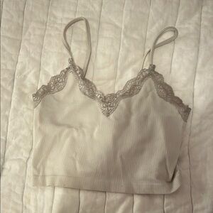 Lace Trim Ribbed Camisole